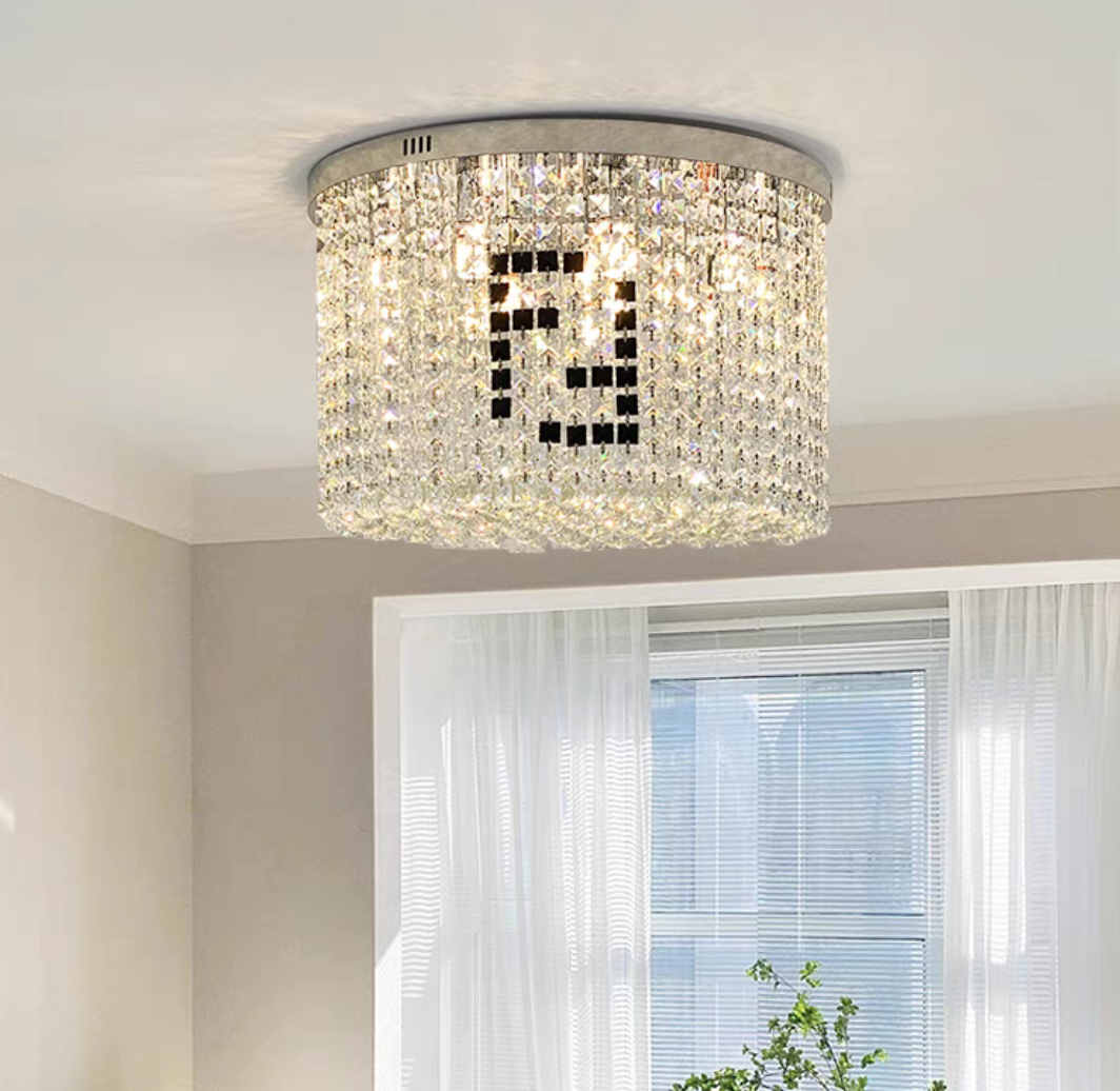 Designer Model Flush Mount Crystal Pendant Round Chandelier for Living / dining Room / study
