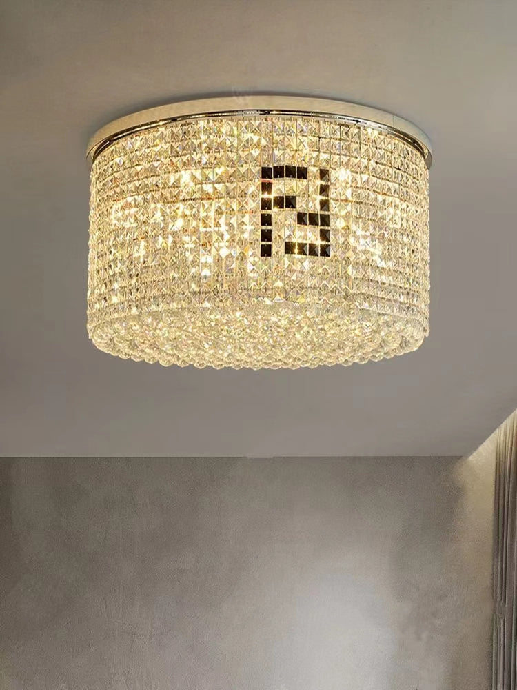 Designer Model Flush Mount Crystal Pendant Round Chandelier for Living / dining Room / study