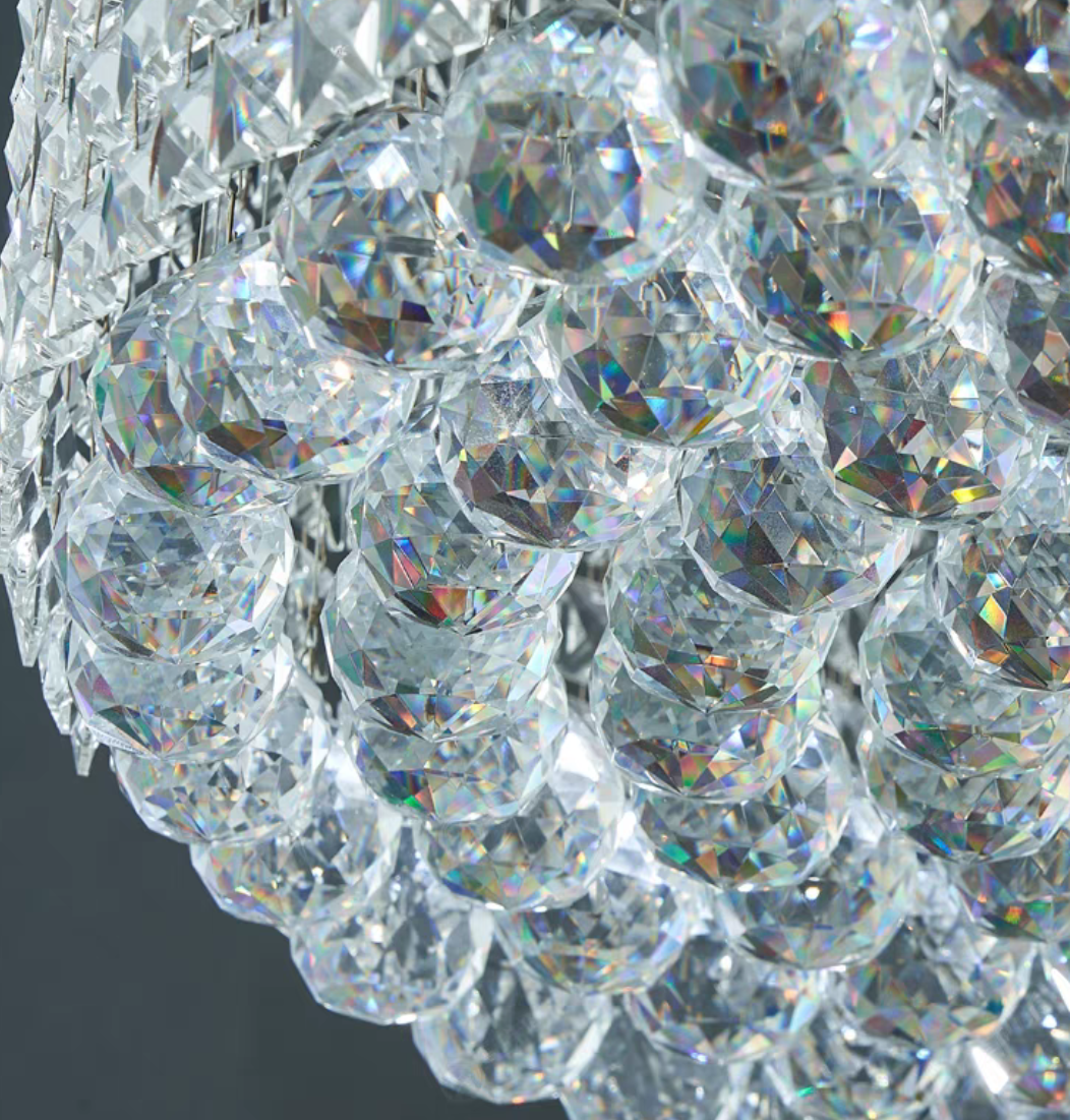 Designer Model Flush Mount Crystal Pendant Round Chandelier for Living / dining Room / study