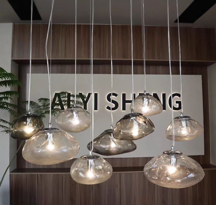 Extra Large Nordic Minimalist Glass Cloud Decorative Chandelier for Stairs / living Room / high-Ceiling Room
