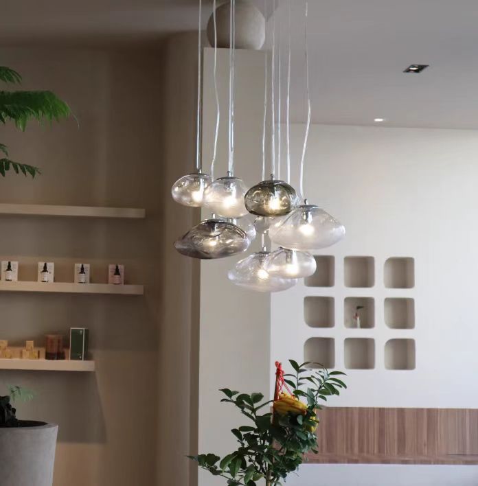 Extra Large Nordic Minimalist Glass Cloud Decorative Chandelier for Stairs / living Room / high-Ceiling Room