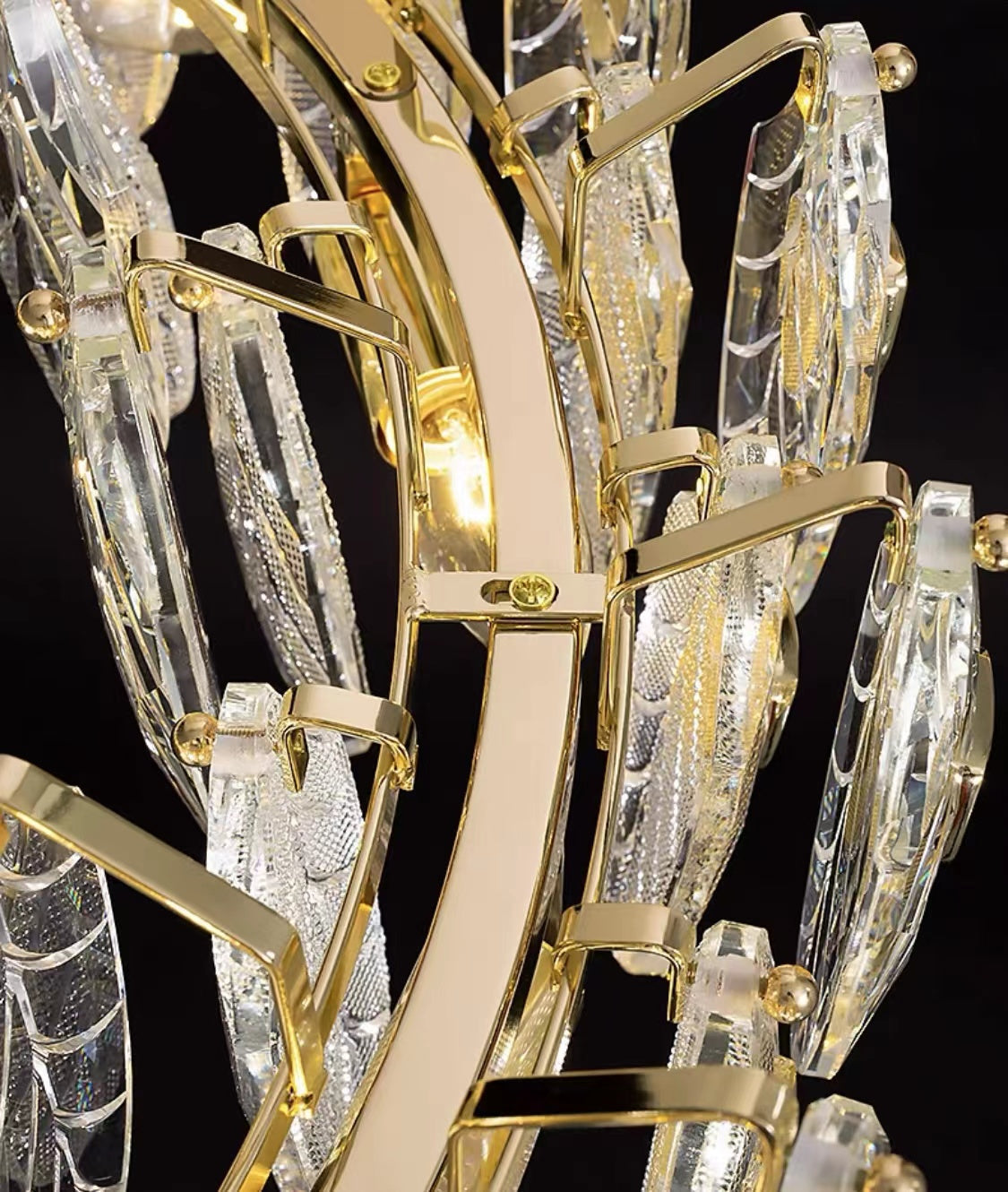 Modern Feather Crystal Pendant Abalone Shell Chandelier Suit for Living / dining Room / bedroom