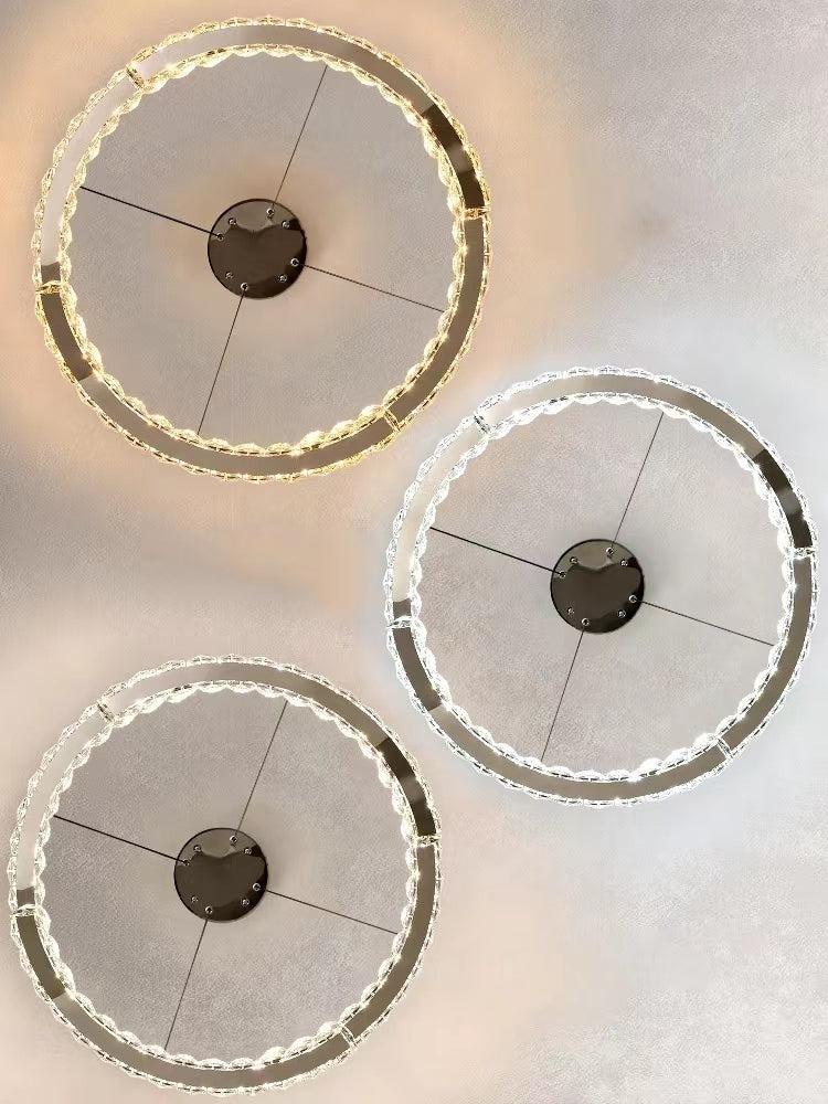 Modern Luxury Crystal Pendant Irregular Rings Chandelier Suit for Living / dining Room / bedroom