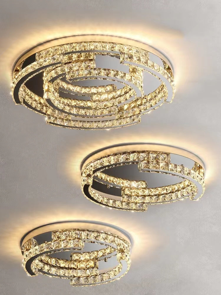 Modern Luxury Crystal Pendant Irregular Rings Chandelier Suit for Living / dining Room / bedroom