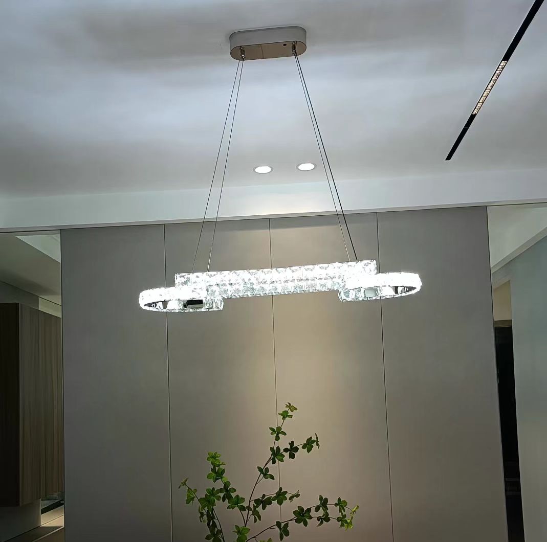 Modern Luxury Crystal Pendant Irregular Rings Chandelier Suit for Living / dining Room / bedroom