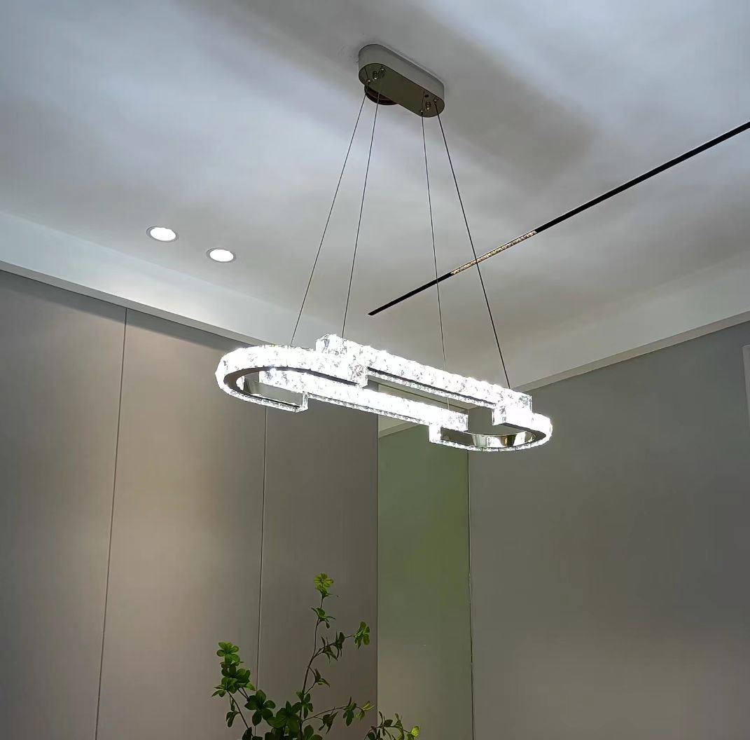 Modern Luxury Crystal Pendant Irregular Rings Chandelier Suit for Living / dining Room / bedroom
