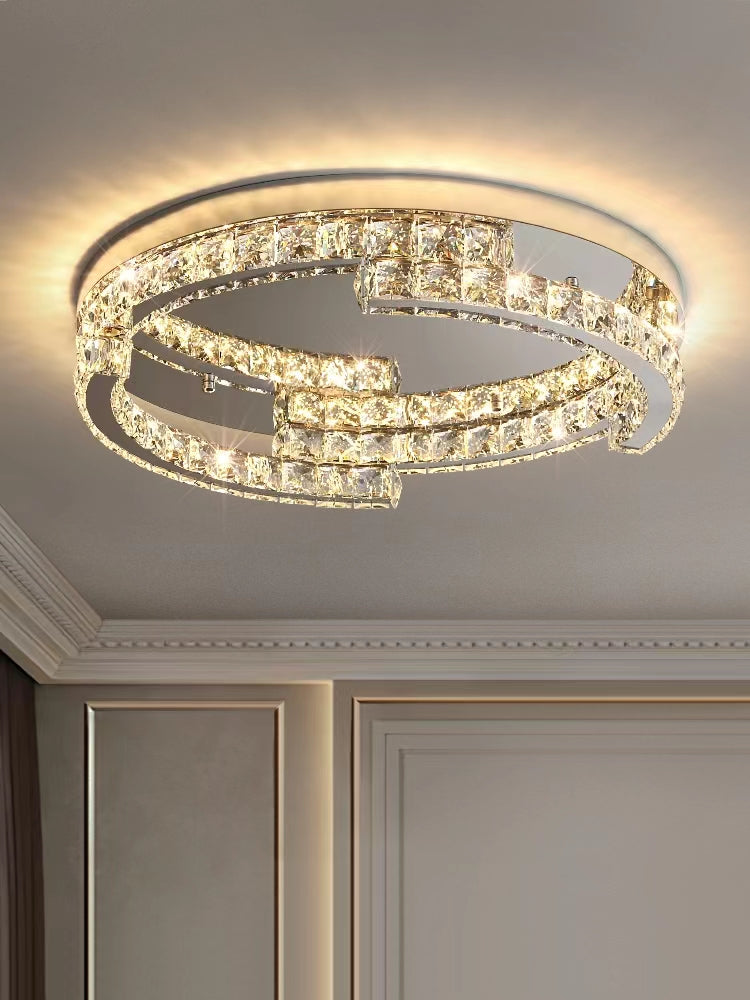 Modern Luxury Crystal Pendant Irregular Rings Chandelier Suit for Living / dining Room / bedroom