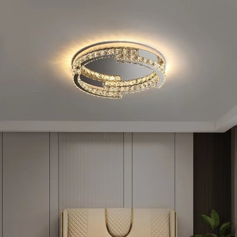 Modern Luxury Crystal Pendant Irregular Rings Chandelier Suit for Living / dining Room / bedroom