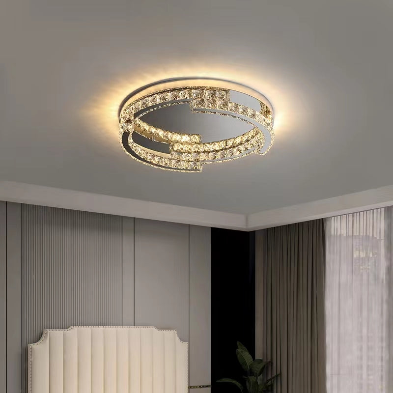 Modern Luxury Crystal Pendant Irregular Rings Chandelier Suit for Living / dining Room / bedroom