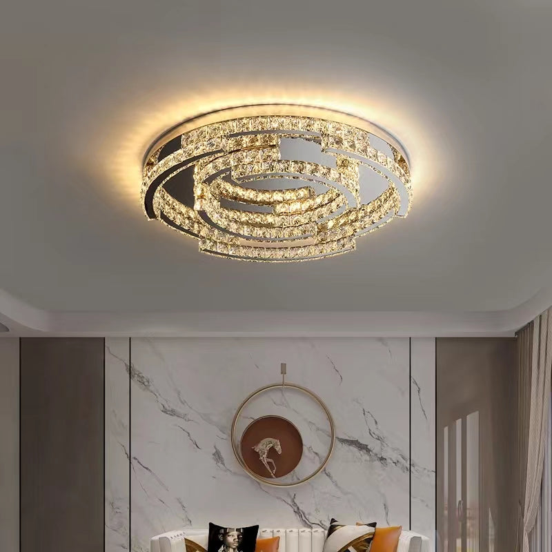 Modern Luxury Crystal Pendant Irregular Rings Chandelier Suit for Living / dining Room / bedroom