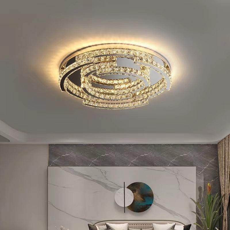 Modern Luxury Crystal Pendant Irregular Rings Chandelier Suit for Living / dining Room / bedroom