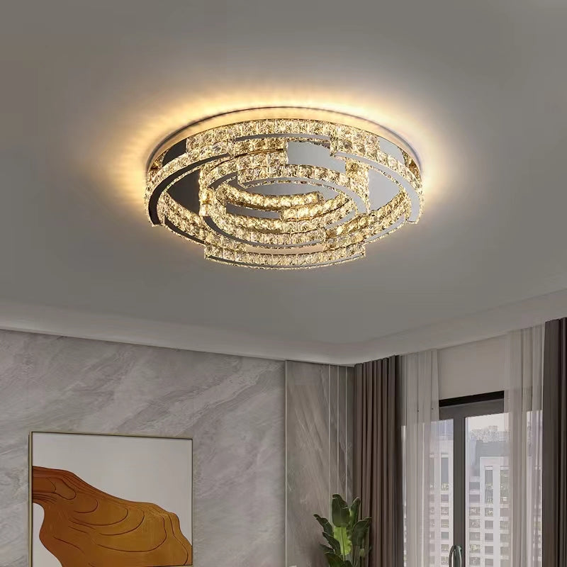 Modern Luxury Crystal Pendant Irregular Rings Chandelier Suit for Living / dining Room / bedroom