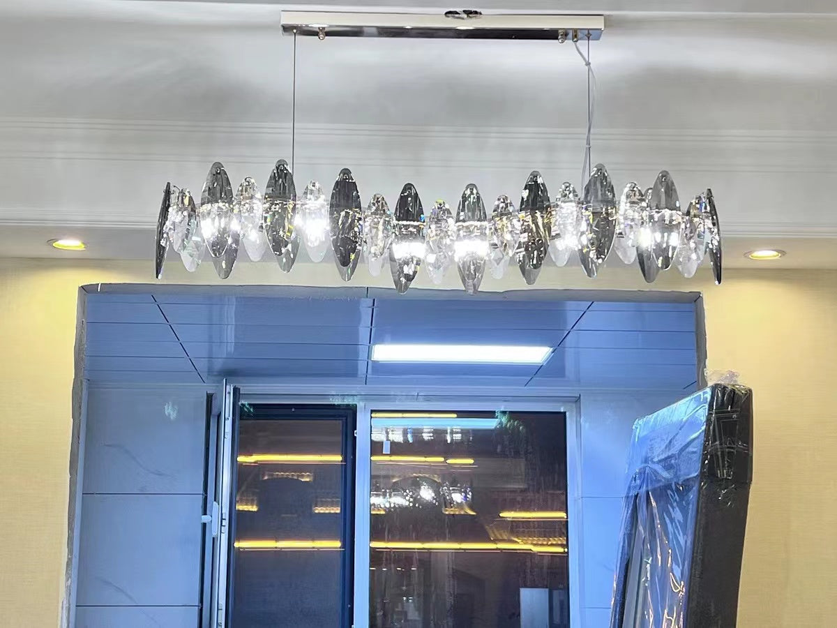 Designer Leaf Crystal Chandelier for Living Room Modern Ceiling Lamp for Dining Decoration Light