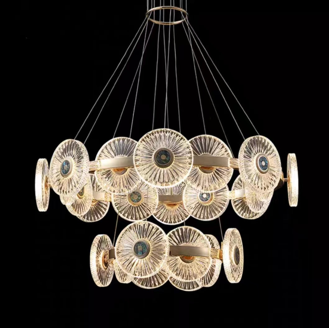 Modern Light Luxury Creative Round Acrylic Pendant Chandelier for Living / dining Room / bedroom