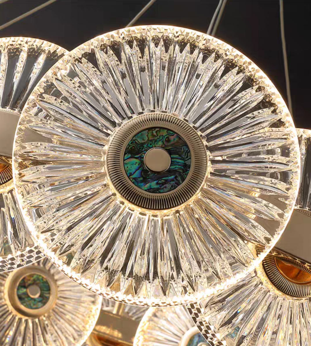 Modern Light Luxury Creative Round Acrylic Pendant Chandelier for Living / dining Room / bedroom