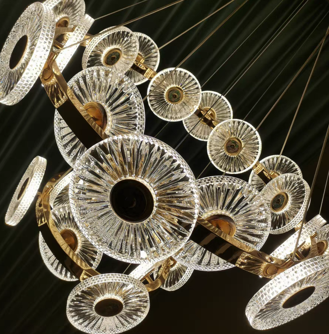 Modern Light Luxury Creative Round Acrylic Pendant Chandelier for Living / dining Room / bedroom