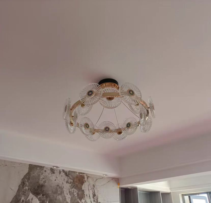 Modern Light Luxury Creative Round Acrylic Pendant Chandelier for Living / dining Room / bedroom