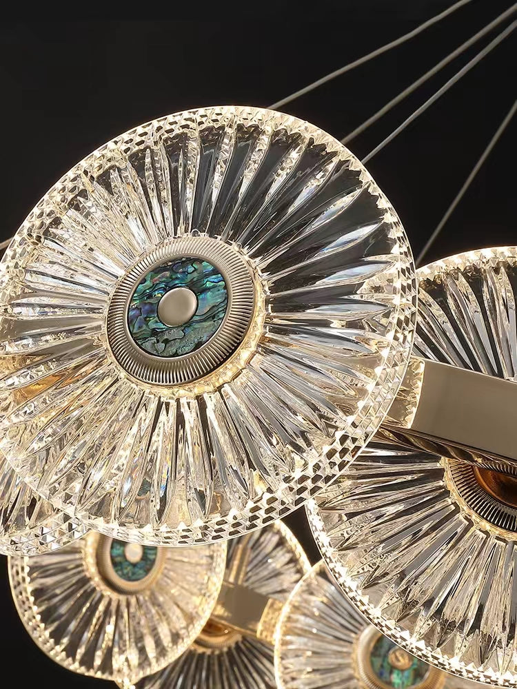 Modern Light Luxury Creative Round Acrylic Pendant Chandelier for Living / dining Room / bedroom