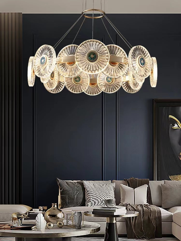 Modern Light Luxury Creative Round Acrylic Pendant Chandelier for Living / dining Room / bedroom