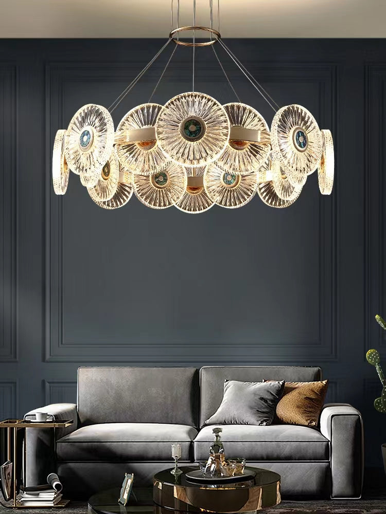 Modern Light Luxury Creative Round Acrylic Pendant Chandelier for Living / dining Room / bedroom