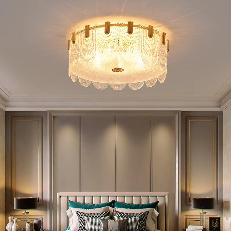 Nordic Light Luxury Patterned Glass Pendant Chandelier Suit for Living / dining Room / bedroom