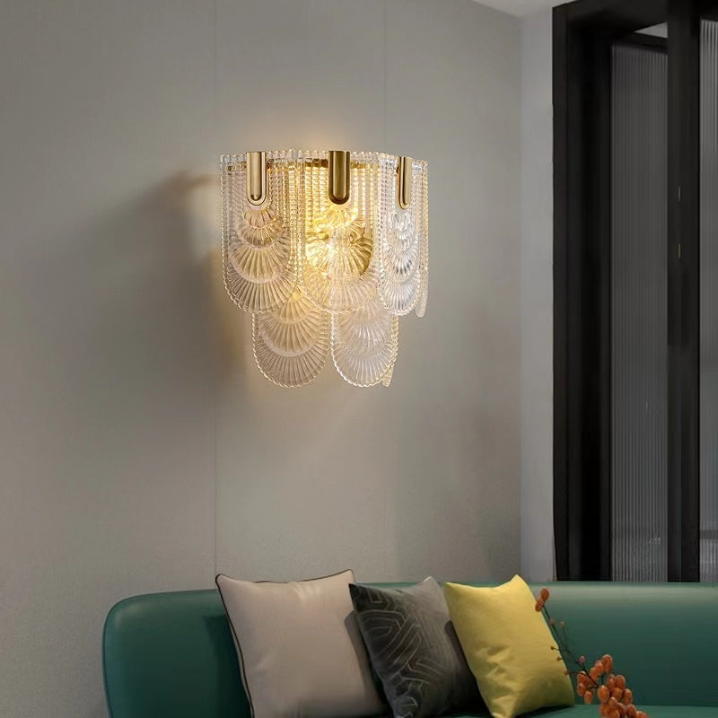 Nordic Light Luxury Patterned Glass Pendant Chandelier Suit for Living / dining Room / bedroom