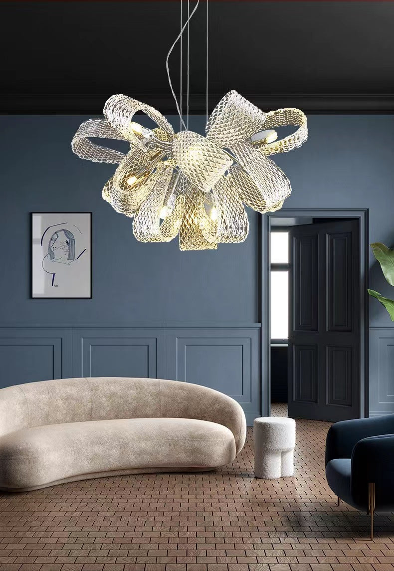Post-Modern Art Glass Flower Bouquet Pendant Chandelier for Living / dining Room / bedroom