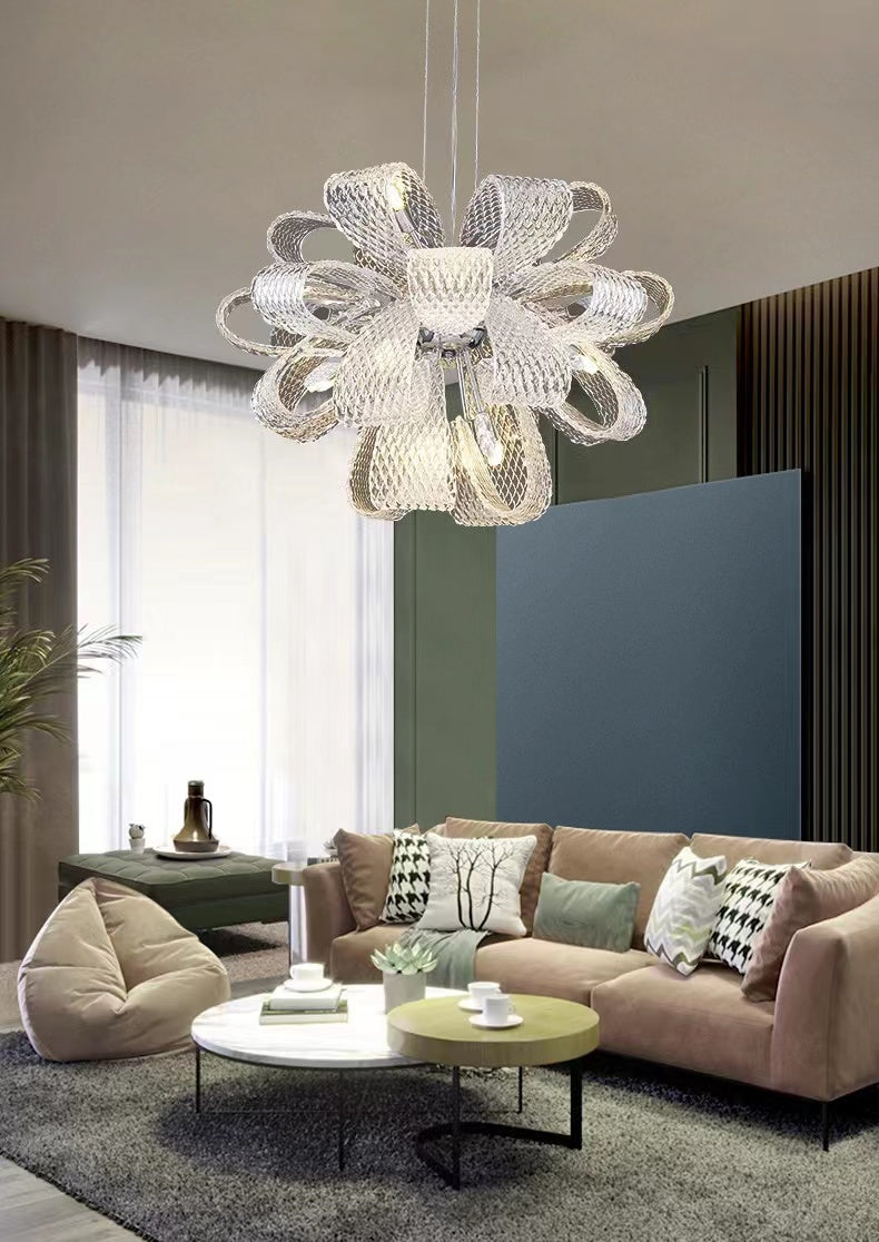 Post-Modern Art Glass Flower Bouquet Pendant Chandelier for Living / dining Room / bedroom