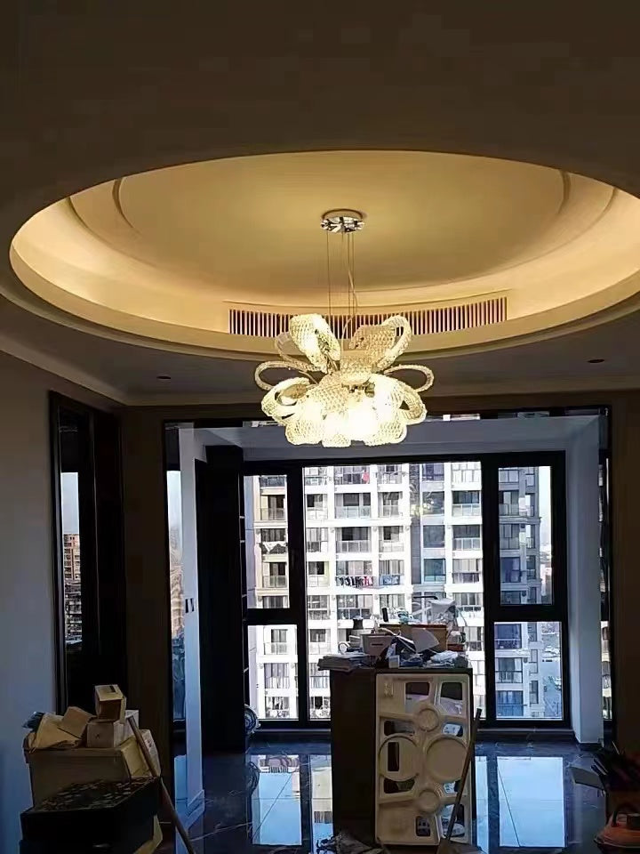 Post-Modern Art Glass Flower Bouquet Pendant Chandelier for Living / dining Room / bedroom