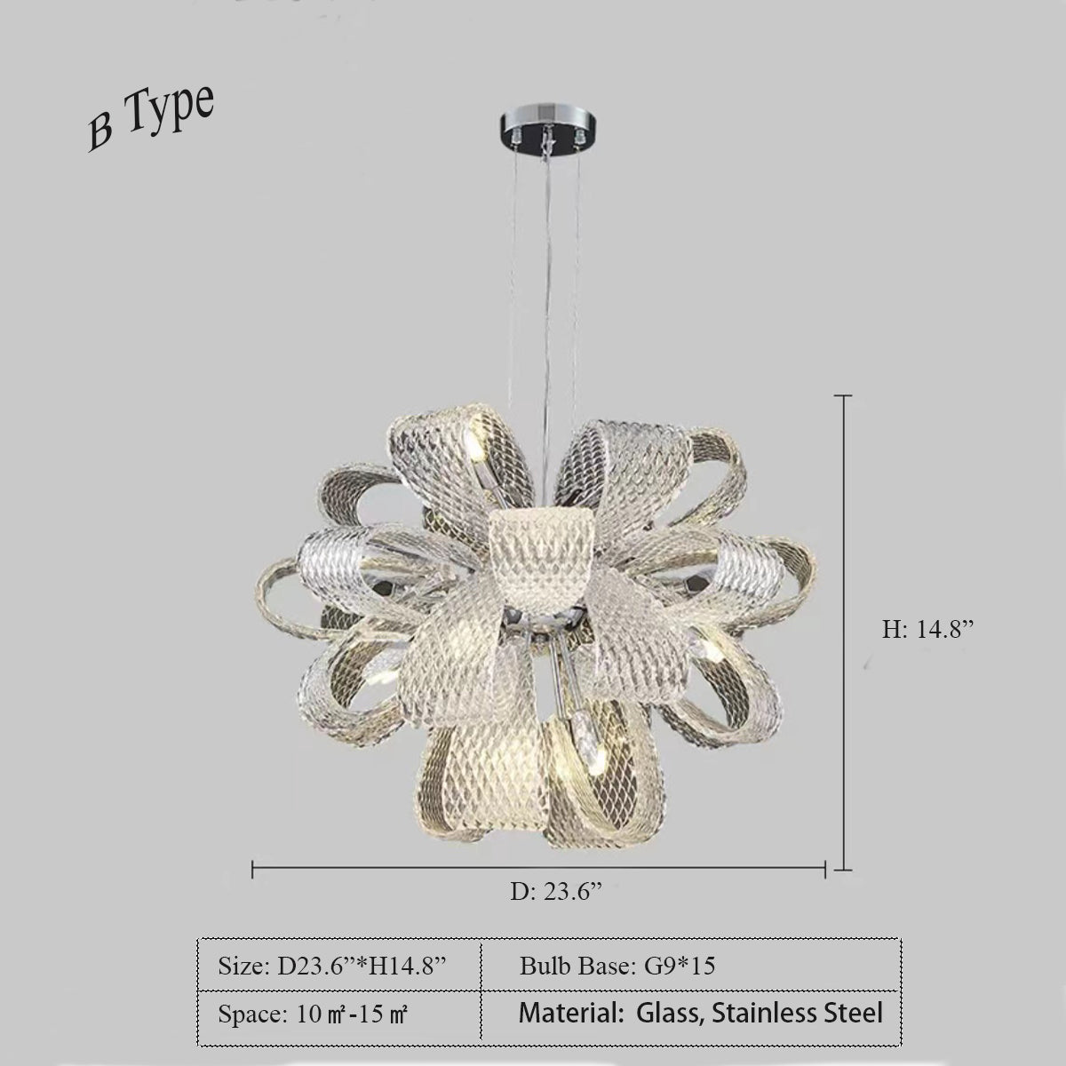 Post-Modern Art Glass Flower Bouquet Pendant Chandelier for Living / dining Room / bedroom