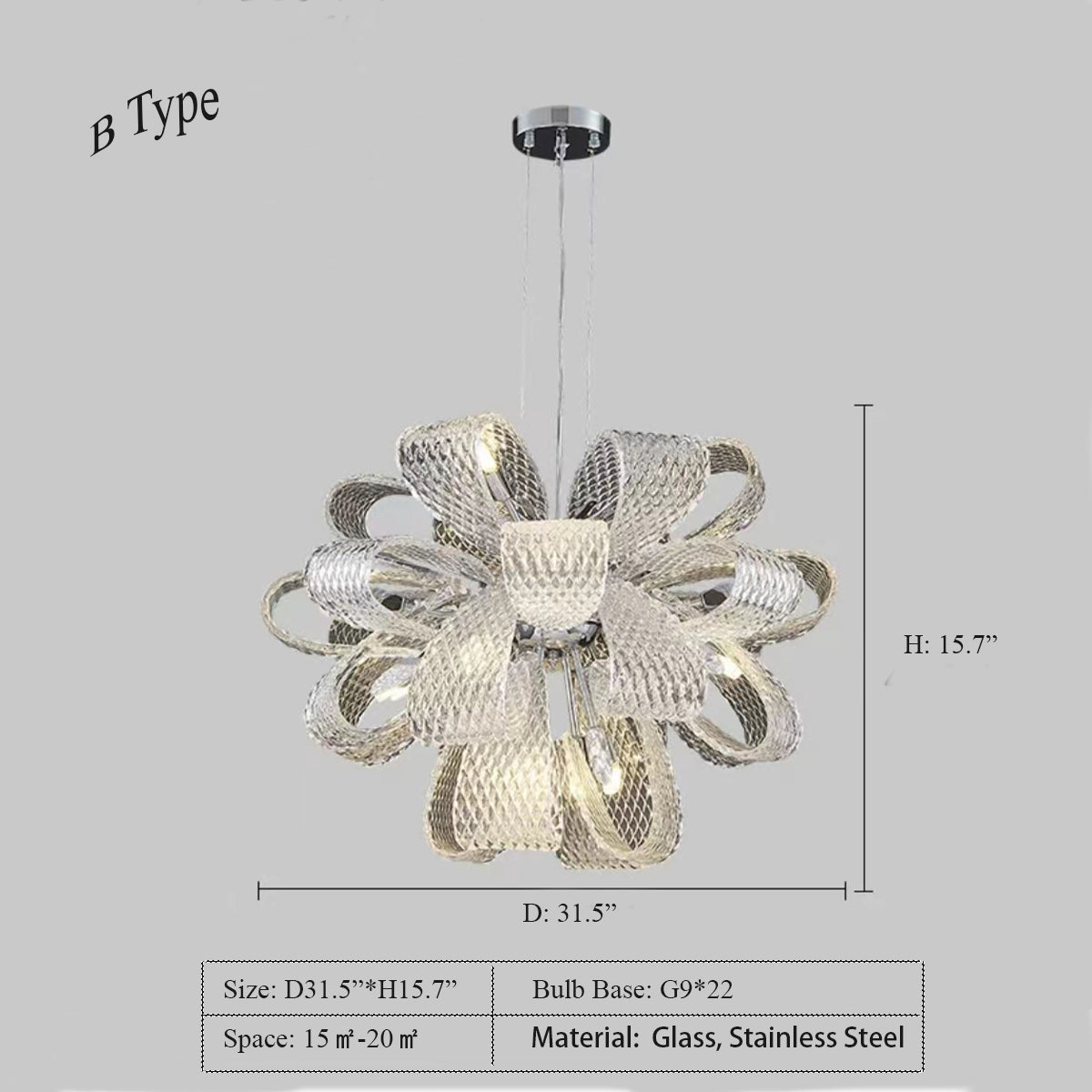 Post-Modern Art Glass Flower Bouquet Pendant Chandelier for Living / dining Room / bedroom