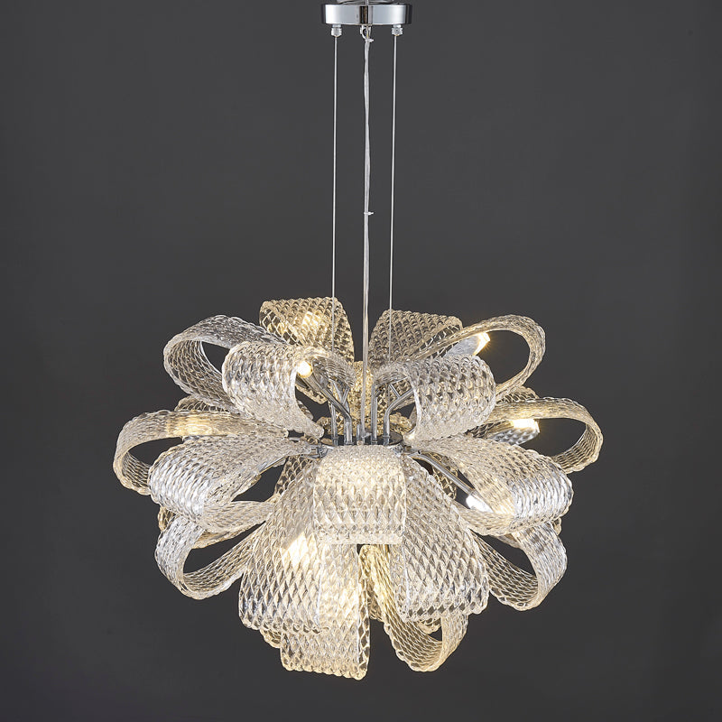 Post-Modern Art Glass Flower Bouquet Pendant Chandelier for Living / dining Room / bedroom
