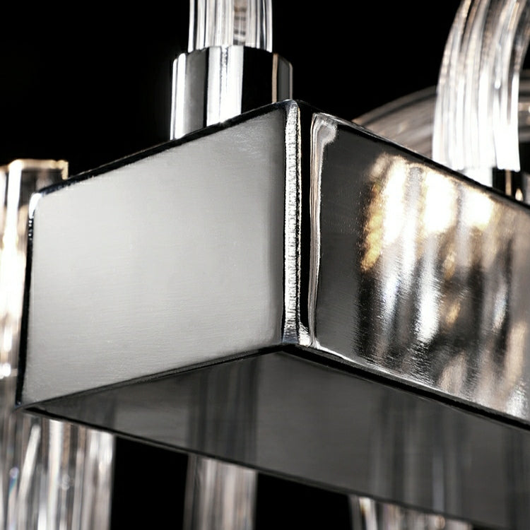 Modern Floral Reeded Glass Chandelier for Living / Dining Room