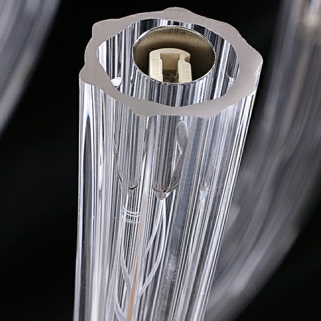 Modern Floral Reeded Glass Chandelier for Living / Dining Room