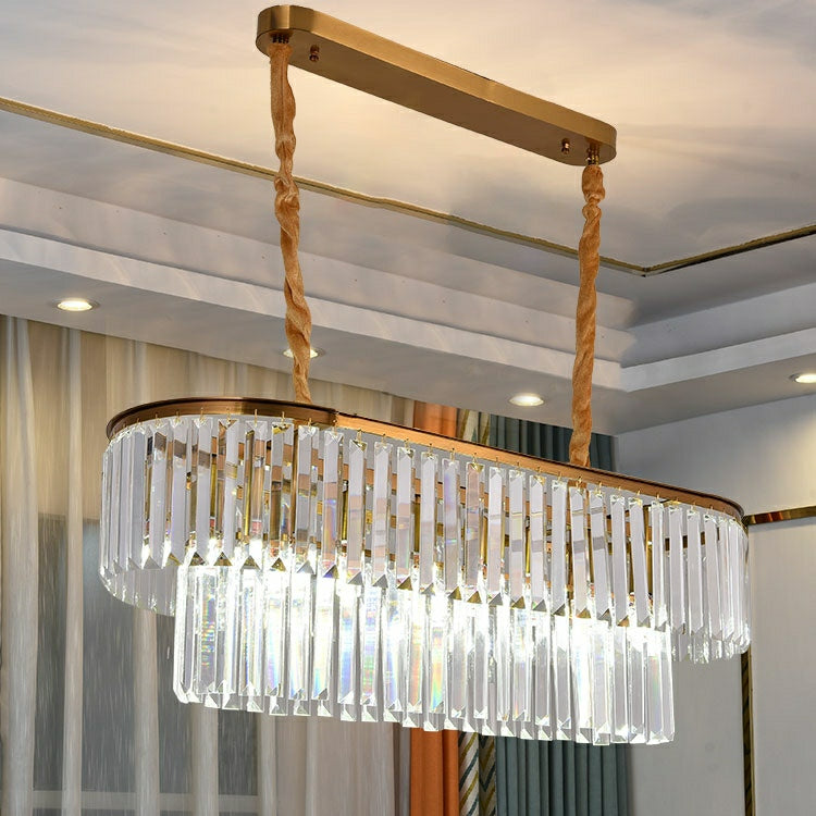 Modern Round Crystal Chandelier Modern Gold Ceiling Light for Living / Bedroom
