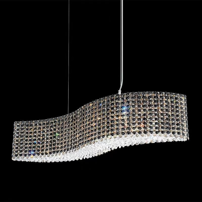 Oversized Luxury Curvilinear Crystal Pendant Chandelier for Dining Room / kitchen Island / living Room