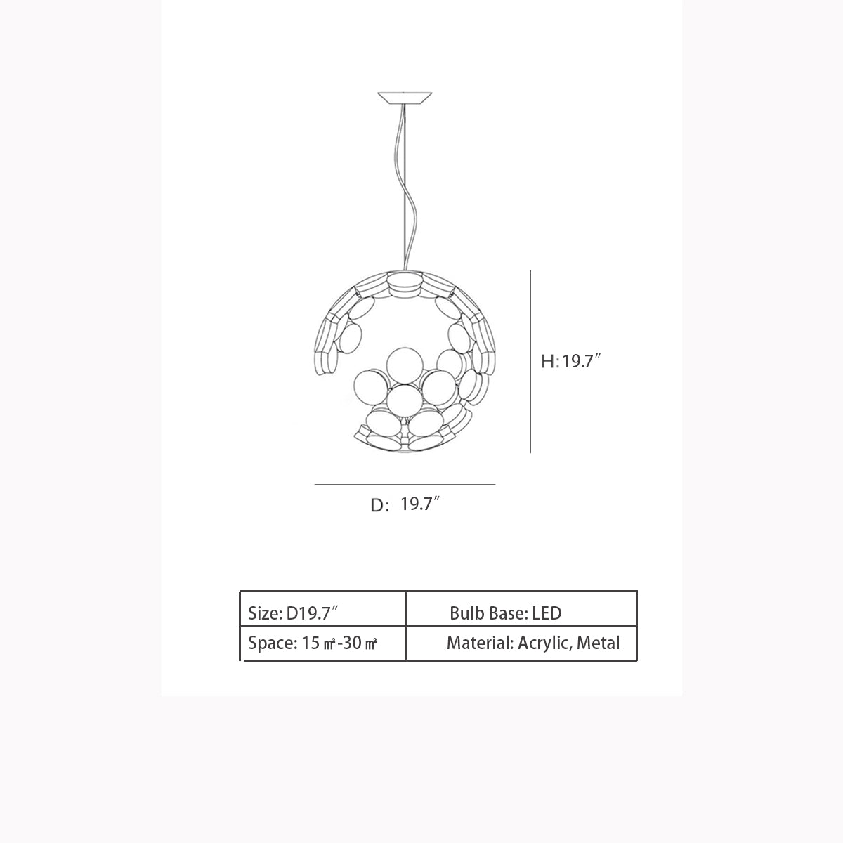 Designer Model Minimalist Irregular Sphere Art Pendant Chandelier for Living Room / home Office