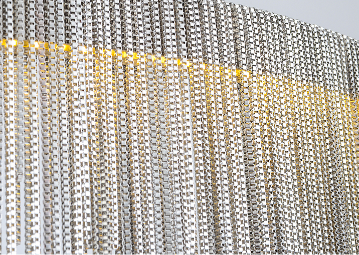Extra Large Round Aluminum Tassel Chain Chandelier with Modern Finish for Living and Dining Room