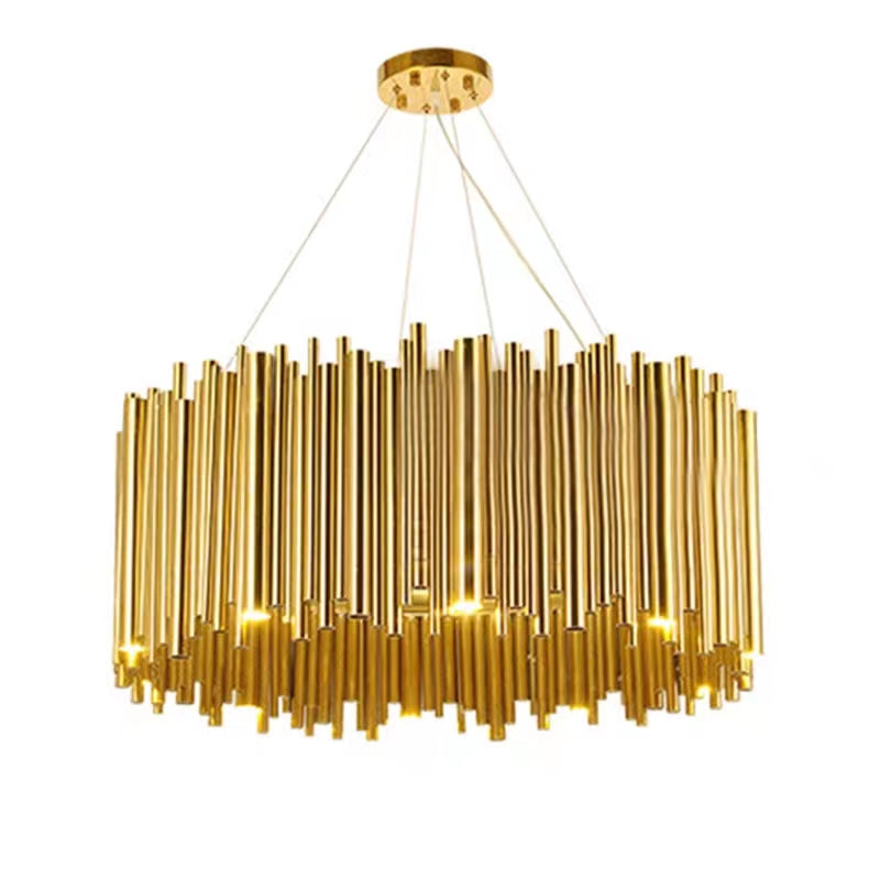 Modern Classic Round Fashion Gold Tube Pendant Chandelier for Living / dining Room