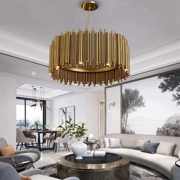 Modern Classic Round Fashion Gold Tube Pendant Chandelier for Living / dining Room