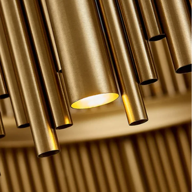 Modern Classic Round Fashion Gold Tube Pendant Chandelier for Living / dining Room