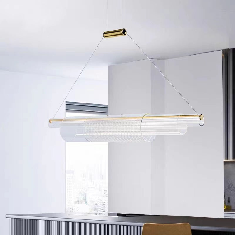 Oversized Nordic 3-Tier Cylinder Pendant Light with Acrylic and Iron Finish for Dining