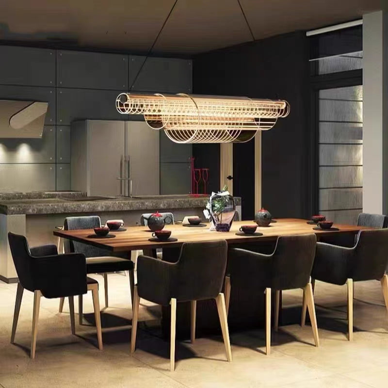 Oversized Nordic 3-Tier Cylinder Pendant Light with Acrylic and Iron Finish for Dining