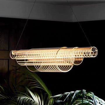 Oversized Nordic 3-Tier Cylinder Pendant Light with Acrylic and Iron Finish for Dining