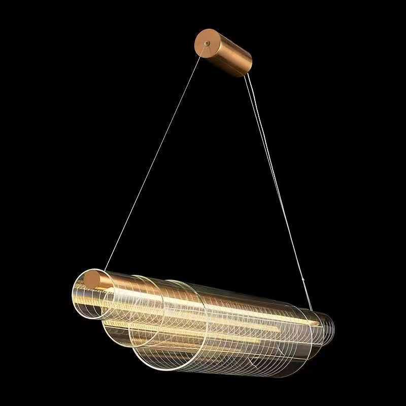 Oversized Nordic 3-Tier Cylinder Pendant Light with Acrylic and Iron Finish for Dining