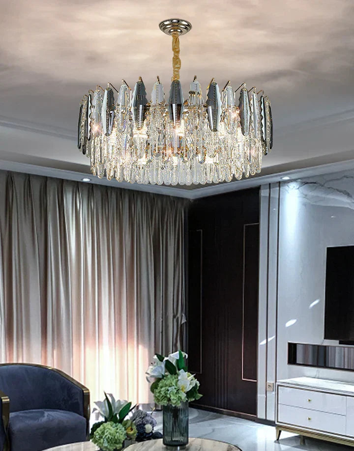 Modern Minimalist Art Designer Light Luxury Round Crystal Chandelier for Dining / Living Room