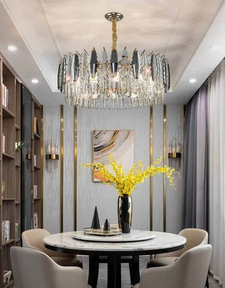 Modern Minimalist Art Designer Light Luxury Round Crystal Chandelier for Dining / Living Room