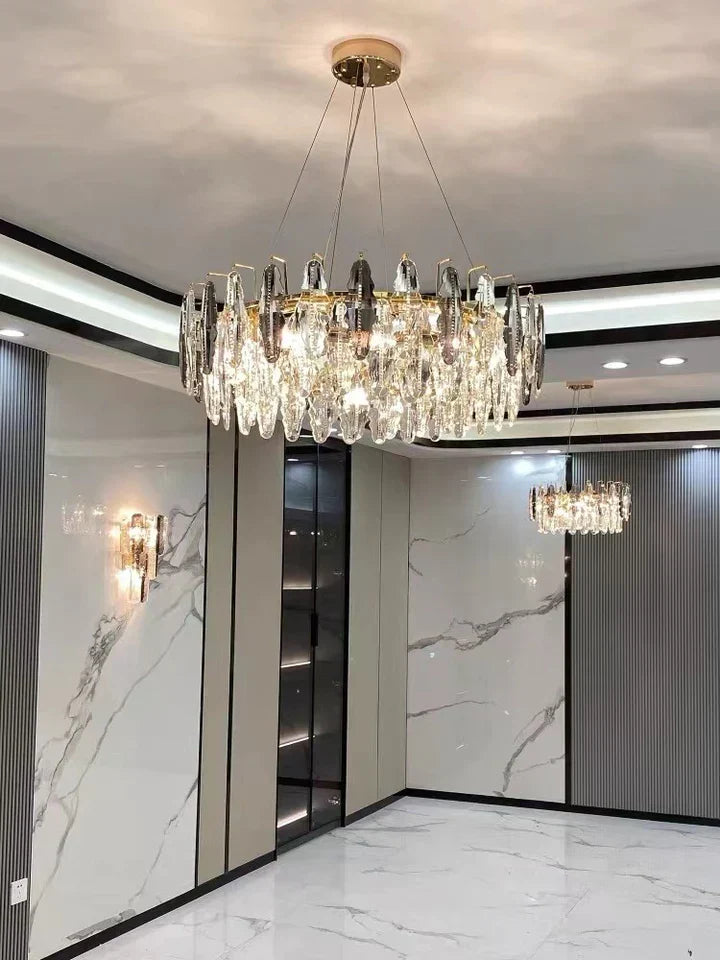 Modern Minimalist Art Designer Light Luxury Round Crystal Chandelier for Dining / Living Room