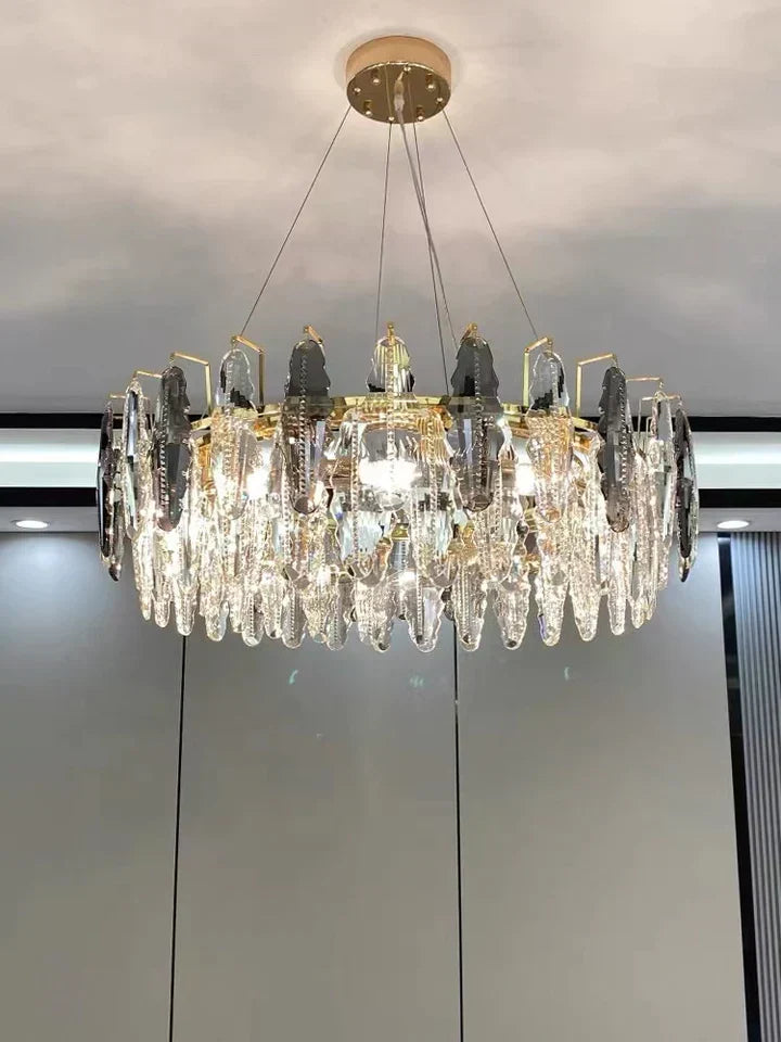 Modern Minimalist Art Designer Light Luxury Round Crystal Chandelier for Dining / Living Room