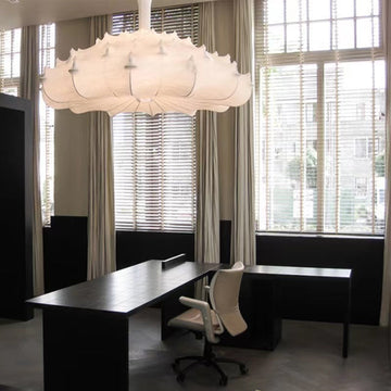 Alien Cloud French Cream Silk Pendant Chandelier with Polygonal Shape and High-Quality Finish for Living Room